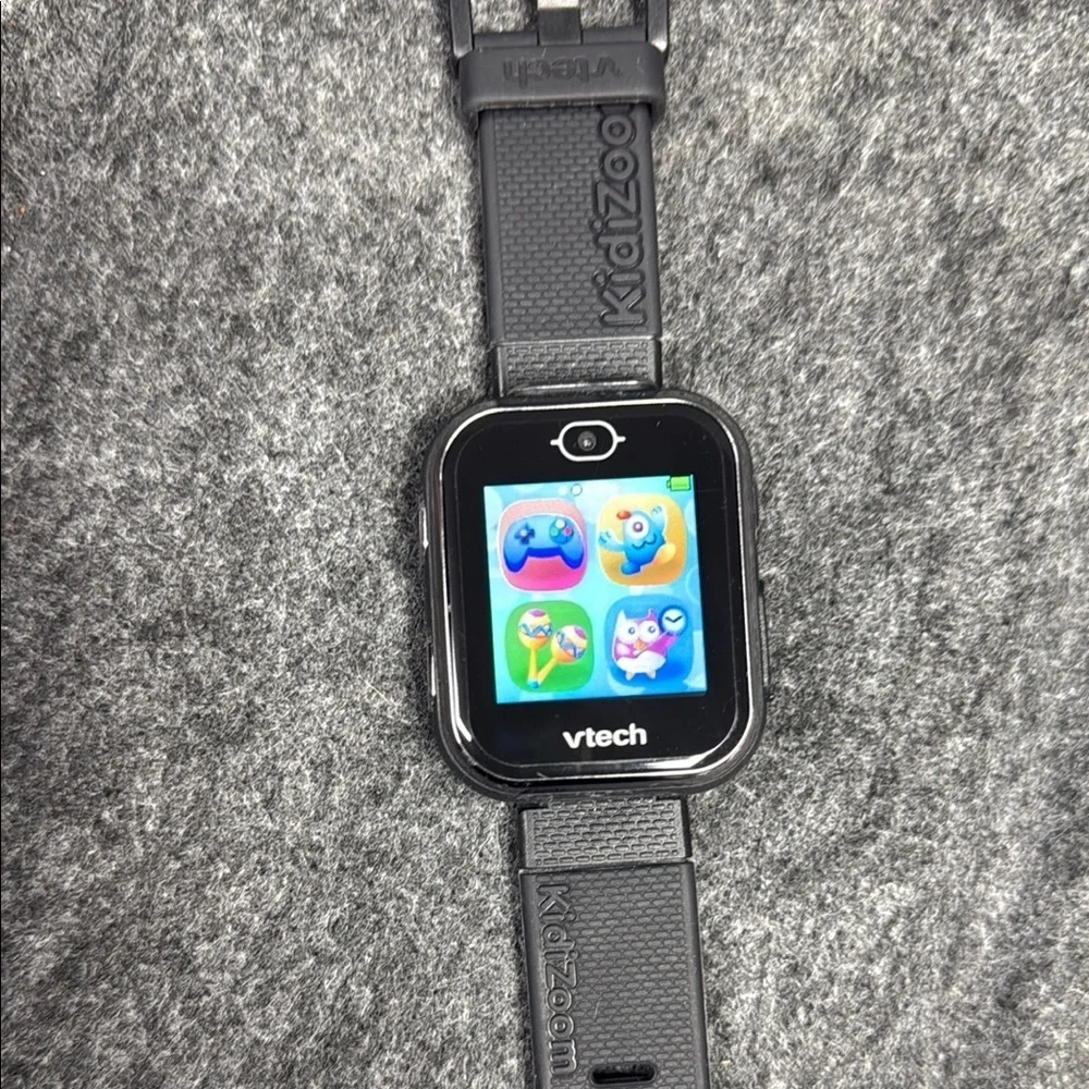 Vtech Black Smartwatch with Textured Band and Digital Display